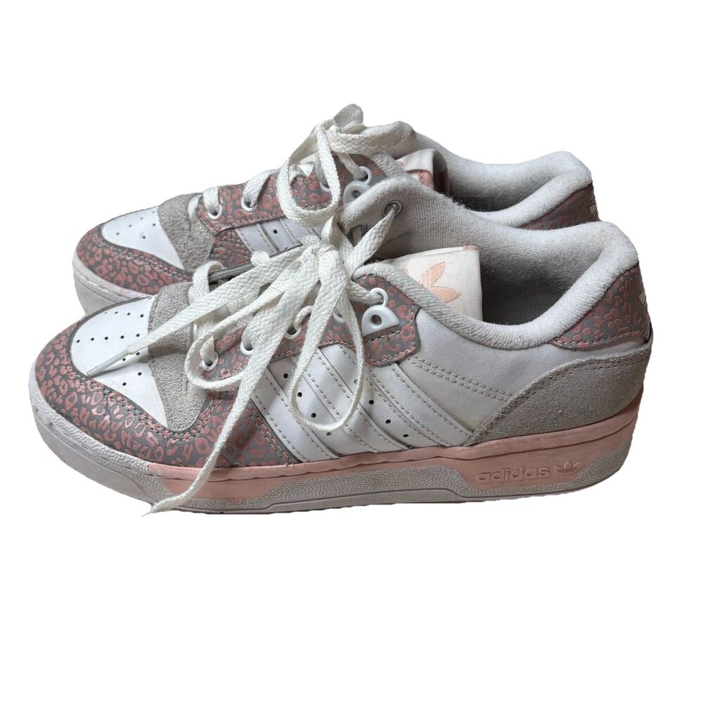 Adidas Original Rivalry Athletic Sneakers Shoes Grey Pink Leopard US Size 8